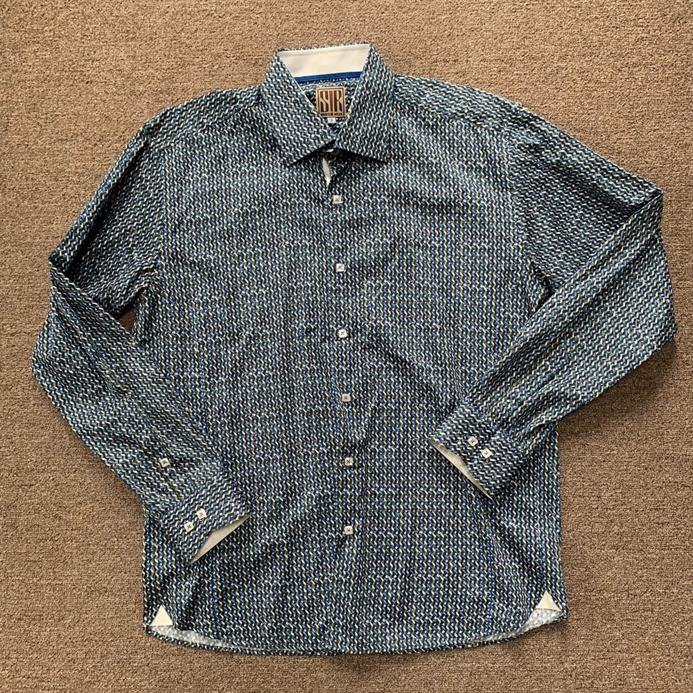 Sir Mens Wear‎ Size 5 Button Down Shirt Blue